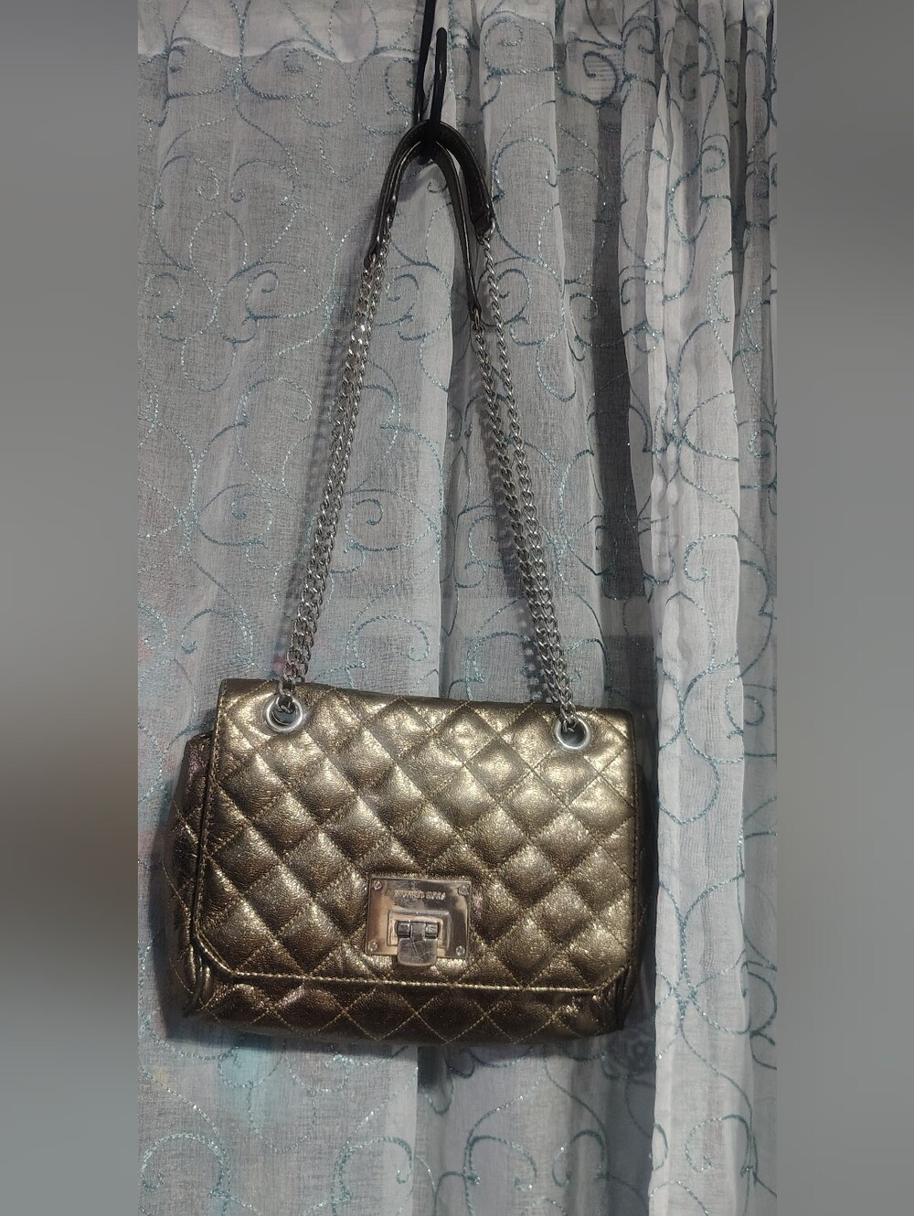 Michael Kors Quilted Metallic Shoulder Bag